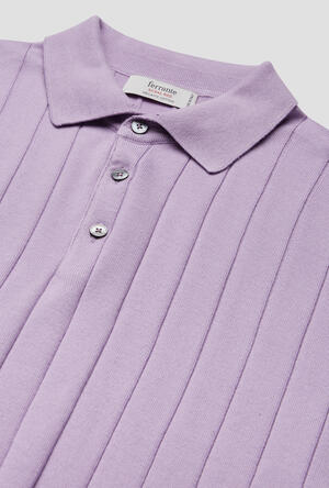 Organic cotton ribbed polo shirt ROYAL RED - Ferrante | img vers.300x/