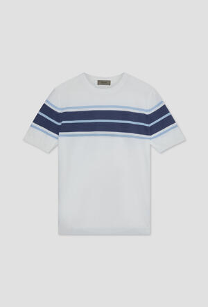 Striped cotton crepe T-shirt MAIN - Ferrante | img vers.300x/