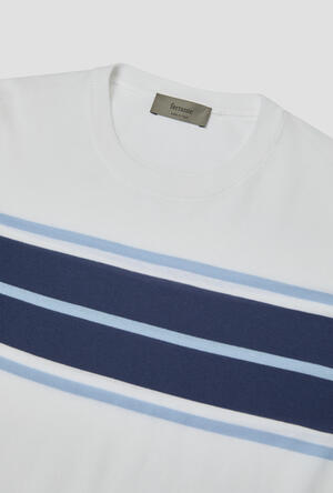 Striped cotton crepe T-shirt MAIN - Ferrante | img vers.300x/