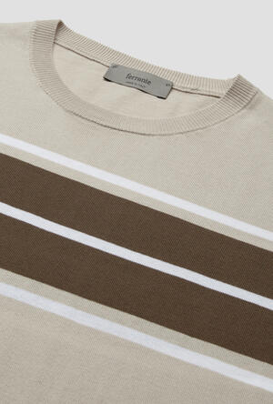 Striped cotton crepe T-shirt MAIN - Ferrante | img vers.300x/