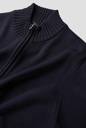 Full zipper jacket in combed merino wool ESSENTIAL - Ferrante | img vers.300x/