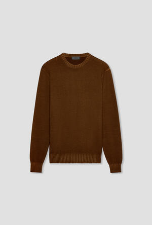 Garmentn dyed two yarn crew neck ESSENTIAL - Ferrante | img vers.300x/