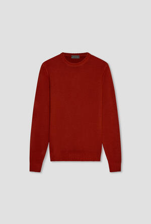 Garmentn dyed two yarn crew neck ESSENTIAL - Ferrante | img vers.300x/