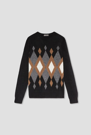 Intarsia bouclè crew neck MAIN - Ferrante | img vers.300x/