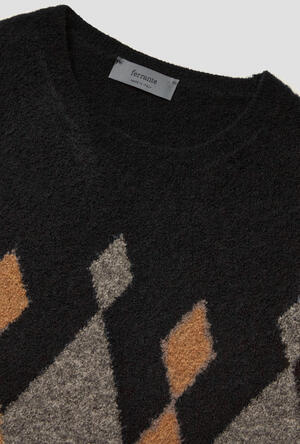 Intarsia bouclè crew neck MAIN - Ferrante | img vers.300x/