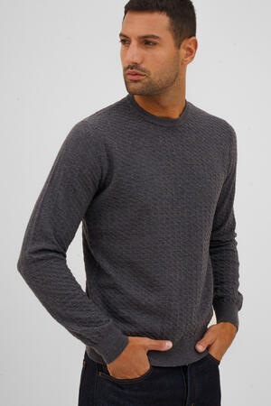 Round neck knit stich ROYAL RED - Ferrante | img vers.300x/