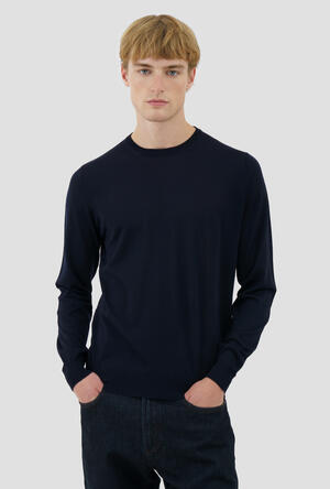 Ultralight wool crew neck ROYAL RED - Ferrante | img vers.300x/