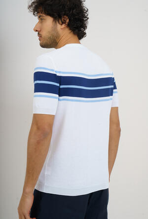 Striped cotton crepe T-shirt MAIN - Ferrante | img vers.300x/