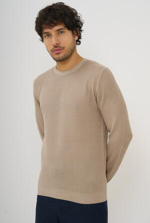 Garment dyed honeycomb crew neck ESSENTIAL - Ferrante | img vers.300x/