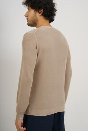 Garment dyed honeycomb crew neck ESSENTIAL - Ferrante | img vers.300x/