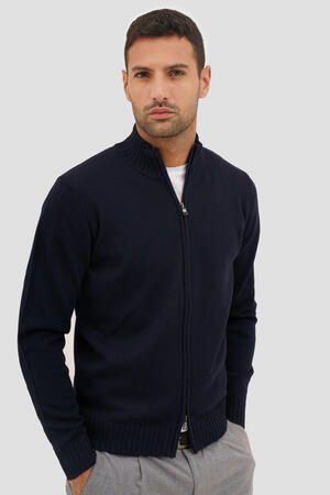 Giacca full zip in lana merino pettinata ESSENTIAL - Ferrante | img vers.300x/