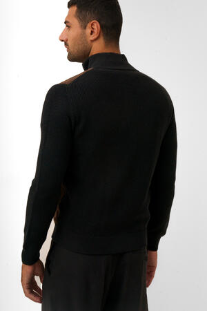 Full-zip jacket in pure wool with alcantara MAIN - Ferrante | img vers.300x/