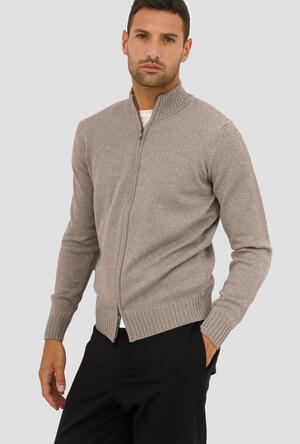 Full zipper jacket in combed merino wool ESSENTIAL - Ferrante | img vers.300x/