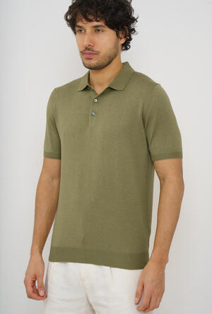 Silk and cotton polo shirt ROYAL RED - Ferrante | img vers.300x/