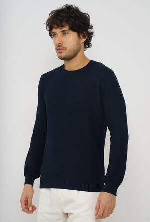 Garment dyed honeycomb crew neck ESSENTIAL - Ferrante | img vers.300x/