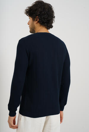 Garment dyed honeycomb crew neck ESSENTIAL - Ferrante | img vers.300x/