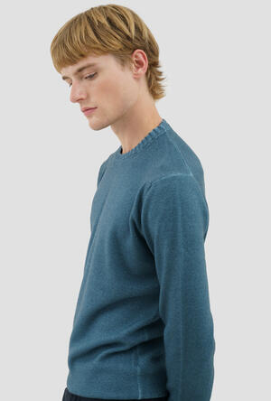 Garmentn dyed two yarn crew neck ESSENTIAL - Ferrante | img vers.300x/