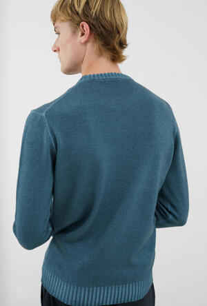 Garmentn dyed two yarn crew neck ESSENTIAL - Ferrante | img vers.300x/