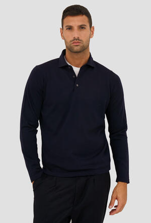 Knit polo with shirt collar ESSENTIAL - Ferrante | img vers.300x/