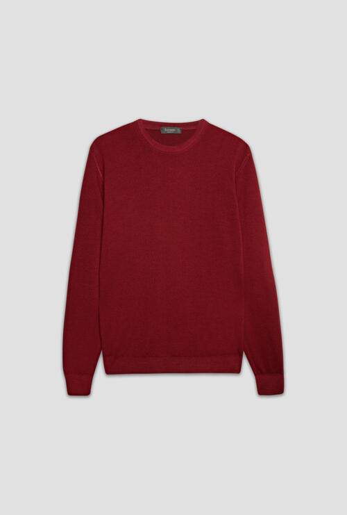 Lightweight garment-dyed crewneck Red