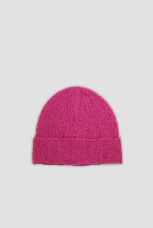 Cappello in cashmere malfilè Fuxia