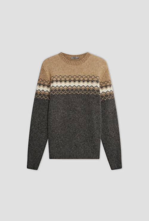 Norwegian jacquard sweater Grigio