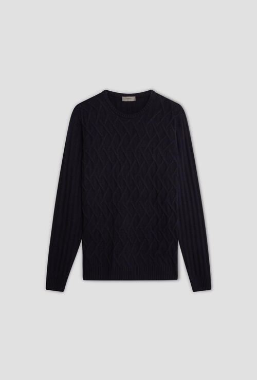 Pure wool crewneck Navy Blue