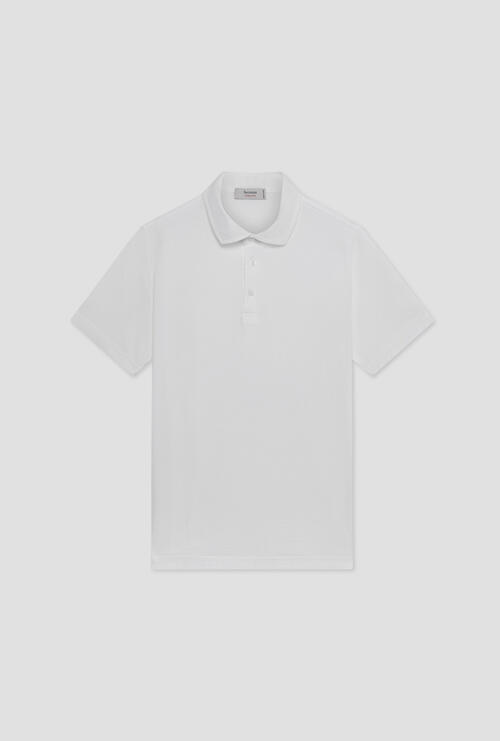 Garment-dyed ultralight jersey polo shirt White