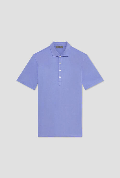 Garment dyed jersey polo shirt Lilac