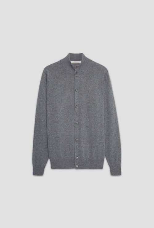 Pure cashmere buttoned jacket Grigio