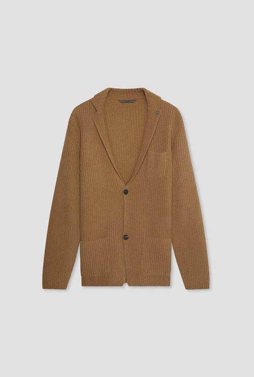 English knitted jacket Camel