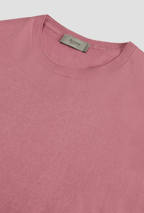 Cotton knit T-shirt Raspberry