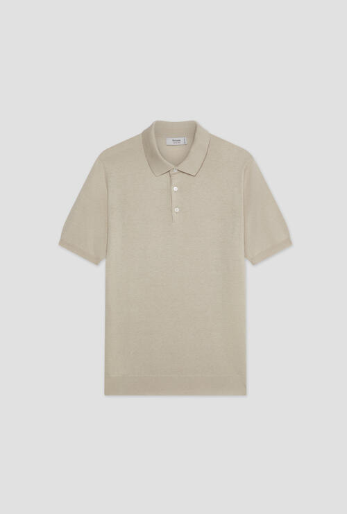 Silk and cotton polo shirt Sand