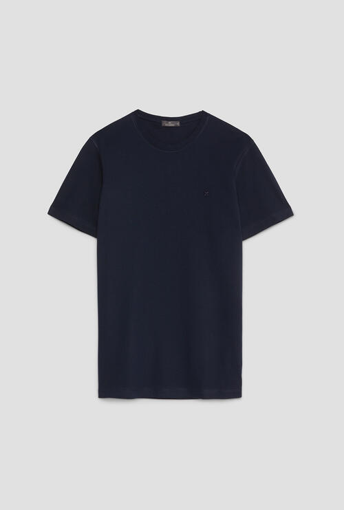 T-shirt in piquet elastico Blu Navy