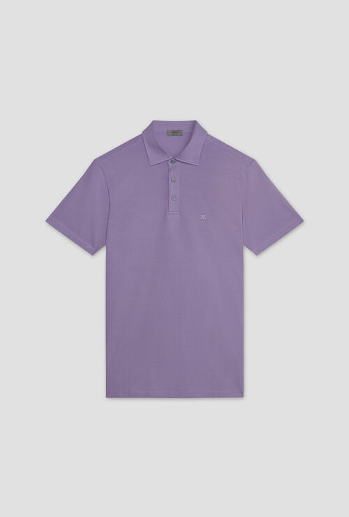 Elastic pique polo shirt Lilac