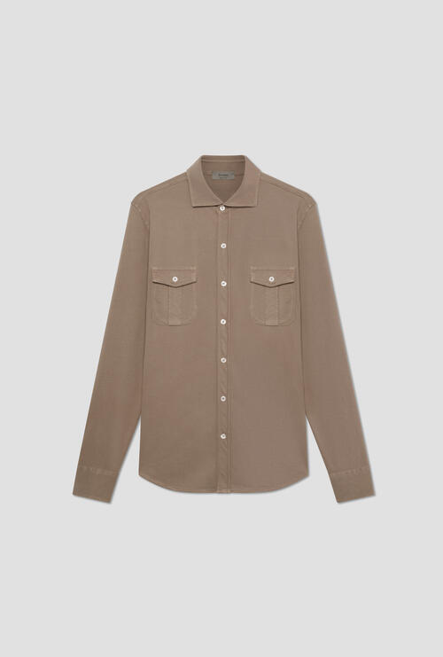 Shirt with large pockets Brown
