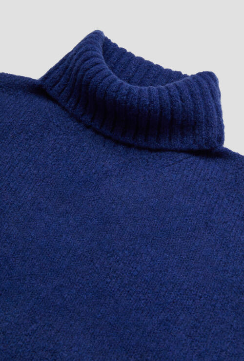 Dolcevita in cashmere malfilè Blu elettrico