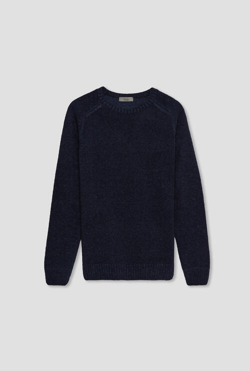 Bouclè crew neck Navy Blue