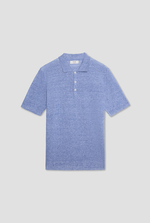 Polo in misto lino Blu