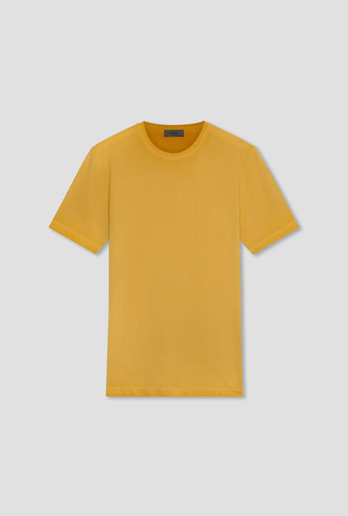 T-shirt in piquet tinta a freddo Giallo