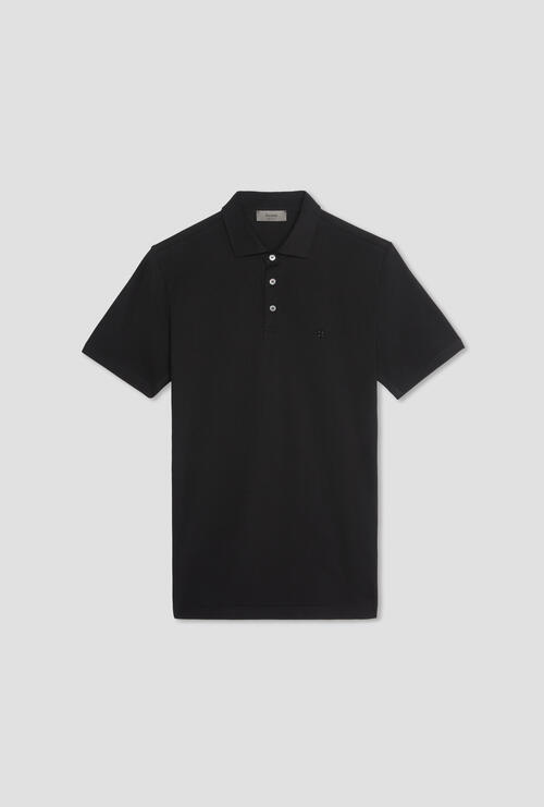 Polo in piquet Nero