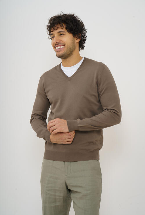 Lightweight cotton pullover Brown
