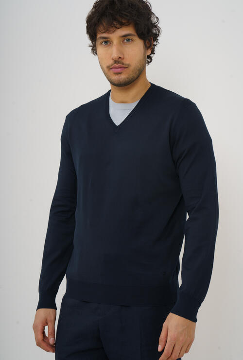 Pullover leggero in cotone Blu Navy
