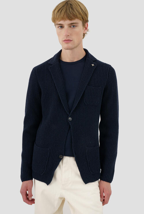 English knitted jacket Navy Blue