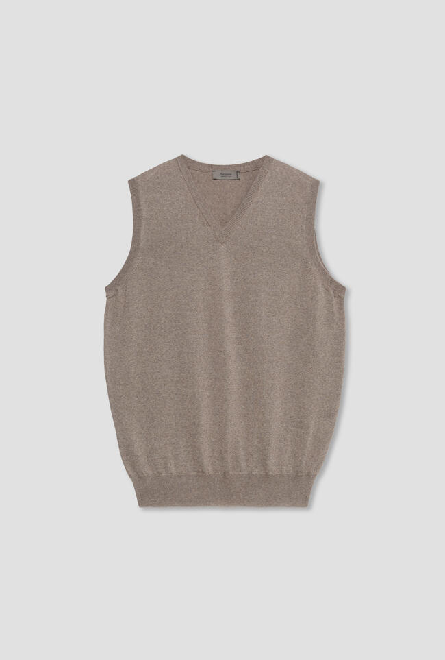 V-neck waistcoat in pure worsted wool ESSENTIAL - Ferrante | img vers.1300x/