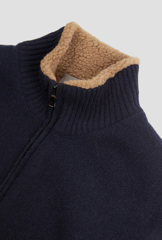 Giubbino in maglia con eco-pelliccia bouclè MAIN - Ferrante | img vers.1300x/
