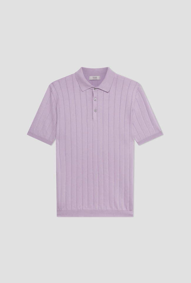 Organic cotton ribbed polo shirt ROYAL RED - Ferrante | img vers.1300x/