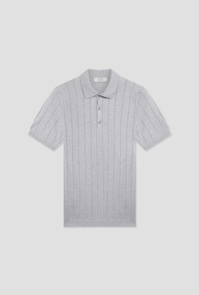 Organic cotton ribbed polo shirt ROYAL RED - Ferrante | img vers.1300x/