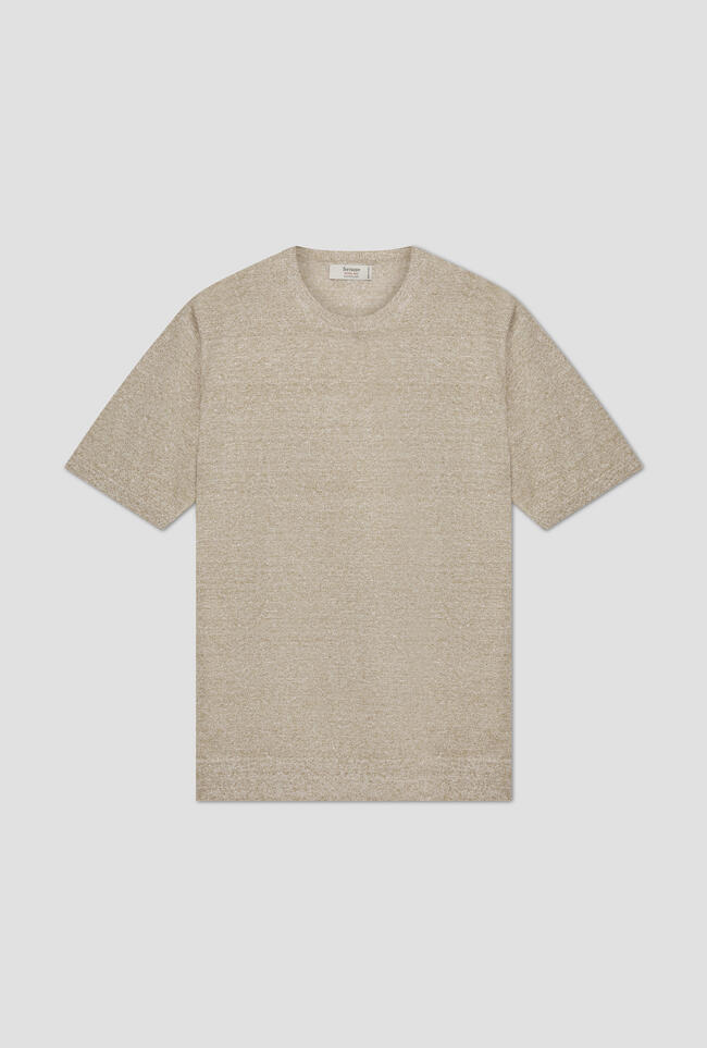 Linen mouliné crew neck ROYAL RED - Ferrante | img vers.1300x/