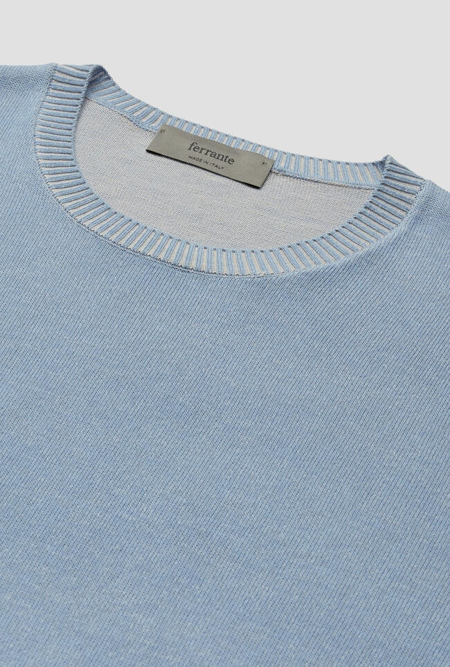 Cotton crepe vanisè crew neck MAIN - Ferrante | img vers.1300x/